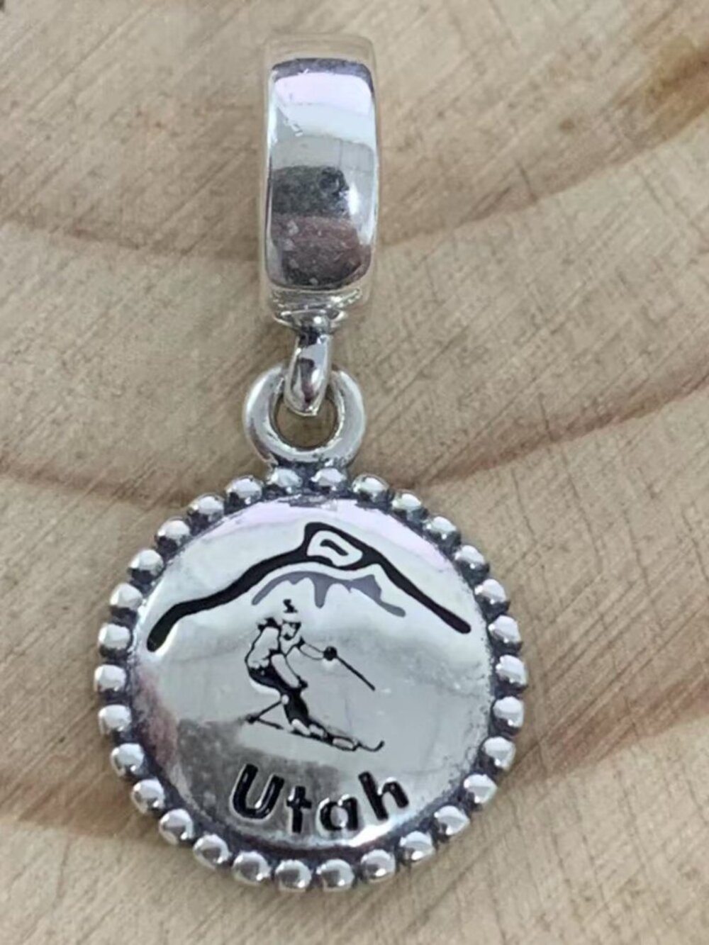 Pandora Utah Skiing travel Exclusive Charm Pendant, S925 Silver Jewelry
